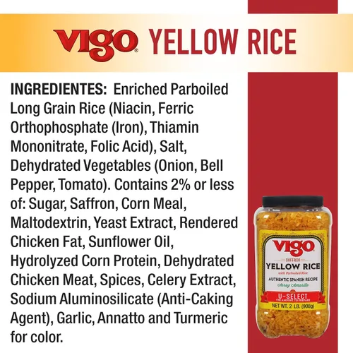 Vista 3 de Vigo Auténtico arroz amarillo azafrán, bajo en grasa, 2 libras (paquete de 1)