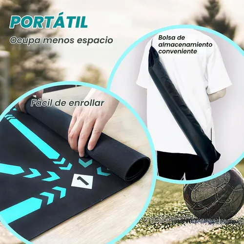 Vista 6 de Non-Slip Thickened Soccer Training Mat with Guide