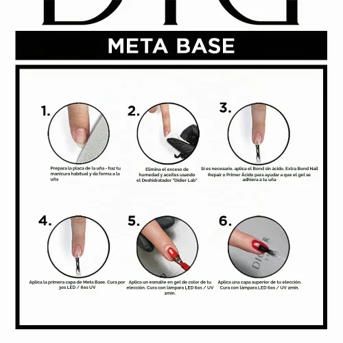 Vista 8 de DIDIER LAB Capa base de gel transparente de alta calidad, esmalte de gel base LED UV, capa base de gel impermeable de larga duración, fuerte