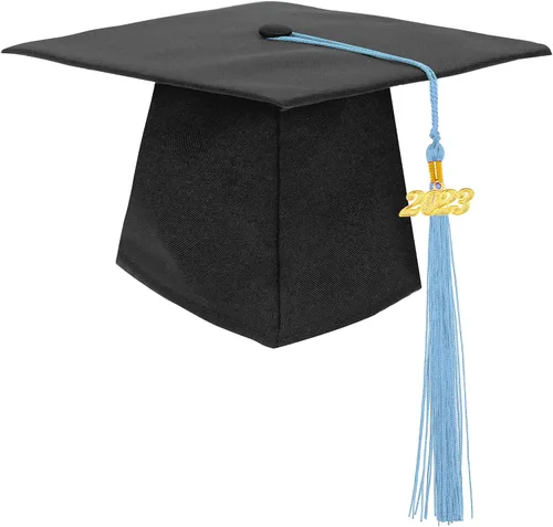 Vista 19 de Gorra de graduación negra con borla 2023/2024 para secundaria y licenciatura Negro Tassel