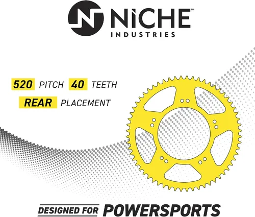 Vista 9 de Niche - Juego de cadena de piñón de transmisión para Yamaha Raptor 660R, delantera de 13 dientes, trasera de 40 dientes, 520V, con junta tórica, 92