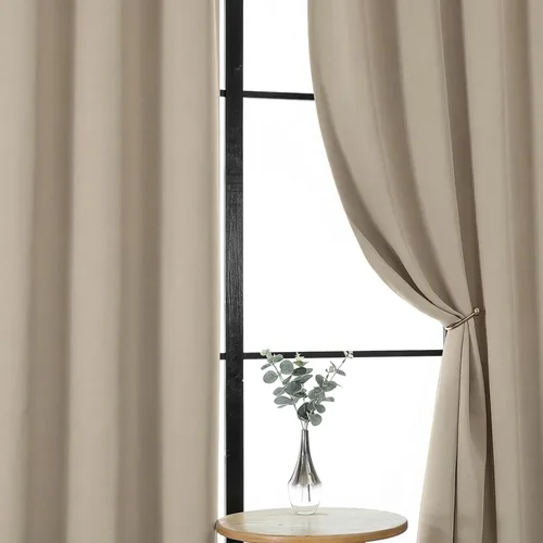Vista 8 de Gwine Cortinas opacas para dormitorio, 54 pulgadas de largo, paneles de cortina de ventana con aislamiento térmico y reducción de ruido, cortinas