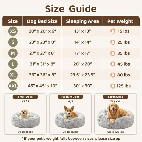 Vista 7 de JOLLYVOGUE - Cama para perros y gatos, cama relajante y antiestrés para mascotas y perros pequeños, cojín esponjoso en forma de dona para mascotas