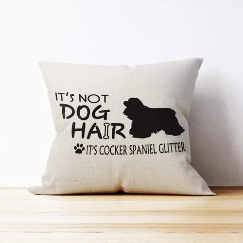 Vista 3 de Mancheng-zi Regalos de Cocker Spaniel - Fundas de almohada de 18 x 18 pulgadas, reservadas para el perro, decoración de Spaniel Beige2