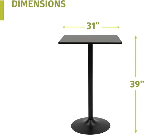 Vista 2 de Pearington PEAR-4DSQ - Mesa de pub, color negro