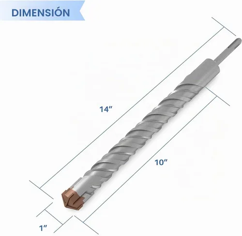 Vista 4 de E&K Broca de martillo rotatorio de 1 pulgada SDS Plus para anclar en cemento de piedra de mampostería de hormigón Cemento de cercado instalación