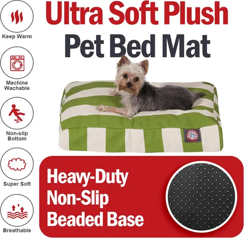 Vista 5 de Majestic Pet Cama rectangular lavable para perros pequeños, cama antideslizante y cómoda para mascotas, cama para perros con funda extraíble Verde