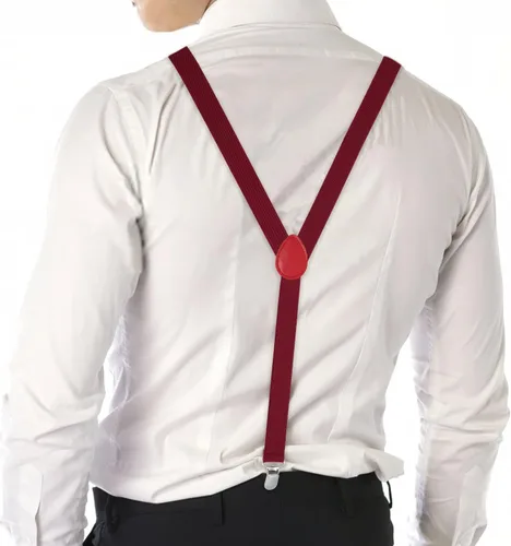 Vista 7 de habibee Color sólido para hombre en forma de Y con clips fuertes tirantes ajustables