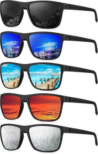 Vista 12 de KALIYADI Gafas de sol polarizadas para hombre, gafas de sol clásicas para conducir, pescar, golf con protección UV400