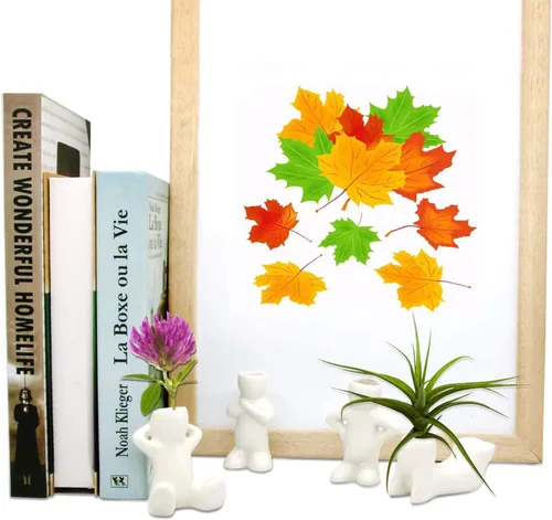 Vista 7 de AHANDMAKER Mini soporte de cerámica para plantas de aire, 4 macetas con forma de muñeca de porcelana, diferentes formas de muñeca de cerámica