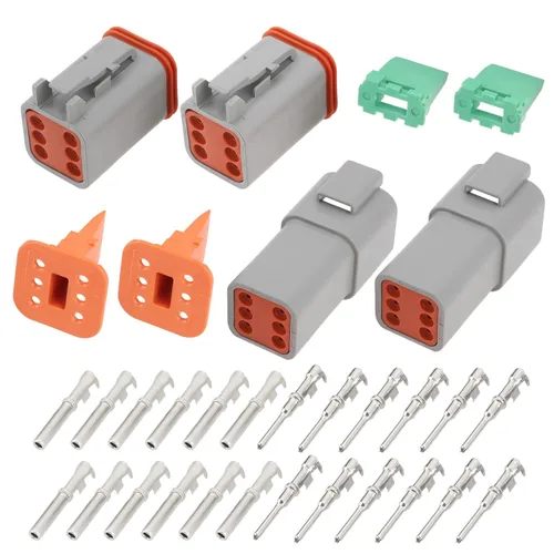 Vista 8 de ECSiNG Kit de conector eléctrico impermeable de 6 pines DT04-6P DT06-6S compatible con Deutsch compatible con enchufe sellado automotriz de la serie