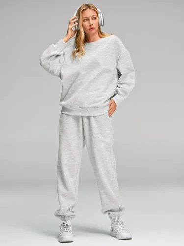 Vista 2 de AUTOMET Womens 2 Piece Outfits Sweatsuit Oversized Sweatshirt Lounge Sets Baggy Sweatpants Fall Fashion with Pockets