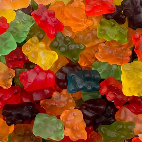 Vista 8 de Neon Sour Gummi Bears, caramelo de goma, sabor a fruta, bolsa de 2 libras Gomitas ácidas, caramelos masticables, snack nocturno de cine