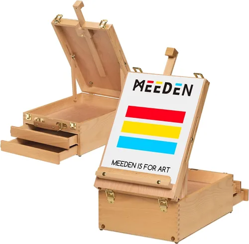 Vista 7 de MEEDEN Juego de pintura acrílica con caballete: 44 piezas de suministros de arte Kit de pintura con caja de mesa caballete para adultos - 6 pinturas