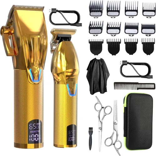 Vista 12 de Dumite Kit de recorte de pelo 4 en 1 para hombres, recortador profesional de hoja en T, afeitadora eléctrica de lámina, recortador de pelo nasal