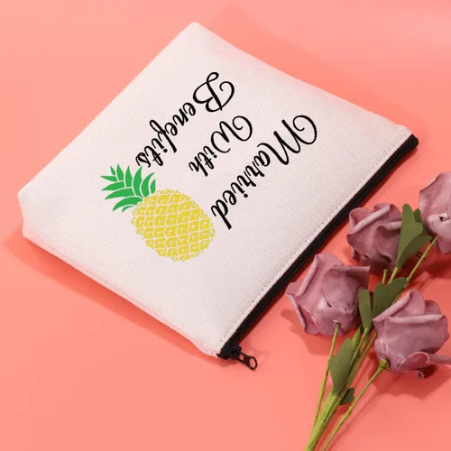 Vista 6 de JXGZSO Divertido Swinger Regalo Adulto Invertido Piña Maquillaje Bolsa Casado Con Beneficios Swingers Estilo de Vida Regalos, Casado con beneficios