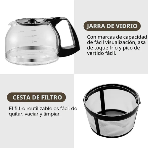 Vista 2 de Elite Gourmet EHC-5055 Cafetera automática de 5 tazas de preparación y goteo con filtro reutilizable Pause N Serve, interruptor