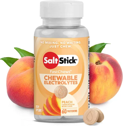 Vista 16 de SaltStick Electrolyte FastChews con cafeína – 60 tabletas masticables Citrus Burst – Tabletas de sal para correr e hidratar, masticables