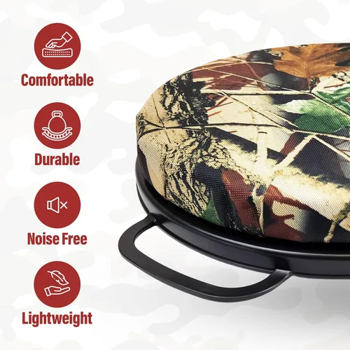 Vista 2 de Asiento de cubo de 5 galones, tapa giratoria de 360 grados acolchada con espuma viscoelástica, funda de asiento de cubo utilizada para caza