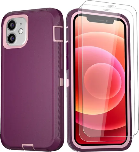 Vista 39 de Funda para iPhone 12 Mini con funda de clip para cinturón y 2 protectores de pantalla, funda de protección completa resistente de grado militar a