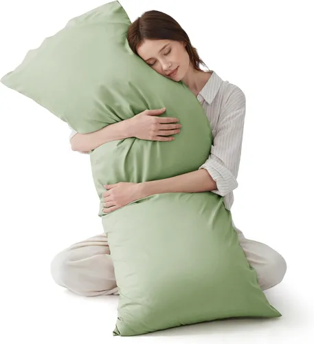 Vista 26 de Bedsure Fundas de almohada de tamaño estándar, fundas de almohada refrescantes, rayón derivado de bambú, color gris oscuro, juego de 2, fundas