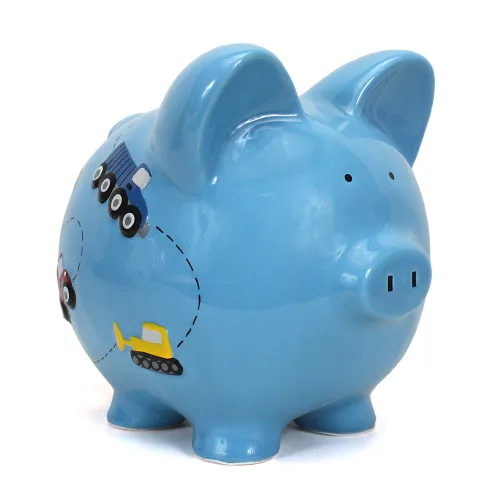 Vista 6 de Child to Cherish Cerdito de cerámica para niños, avión de papel