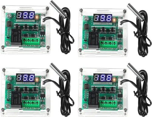 Vista 8 de 2 módulos controladores de temperatura W1209, pantalla LED, módulo de termostato digital con funda DC 12 V, interruptor electrónico digital