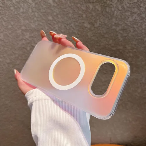 Vista 7 de Magnética para Google Pixel 8 Funda para Mujeres, [Efecto Holográfico Iridiscente que Cambia de Color] Funda Protectora de Teléfono Mate de Moda