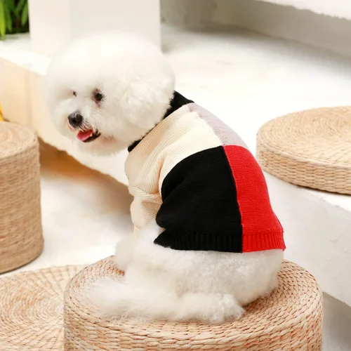 Vista 2 de Kayto Suéter para perro, de manga larga de punto térmico, ropa de invierno para perros pequeños, machos y niñas, abrigo para mascotas, sudadera