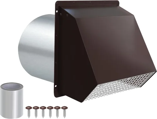 Vista 17 de Cubierta de ventilación para secadora de 3 pulgadas, rejilla de ventilación de pared con pantalla y amortiguador, cubierta de ventilación exterior