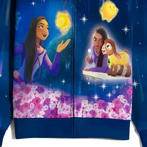 Vista 6 de Poterloy Sudadera con capucha Asha Princess para niñas, adecuada para otoño e invierno, talla 3-12 años