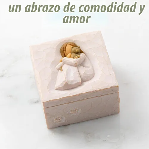 Vista 5 de Willow Tree Comfort, caja de recuerdo esculpida pintada a mano