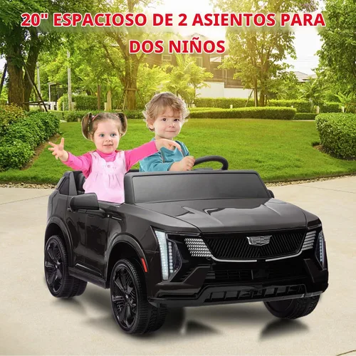 Vista 5 de GarveeLife - Coche eléctrico de 24 V y 2 plazas para niños con licencia Cadillac Negro