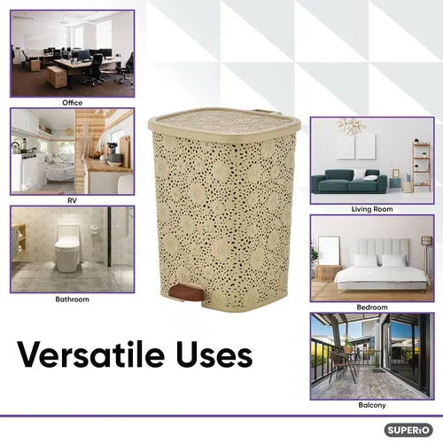 Vista 3 de Bote de basura Step On Beige 6 Litro