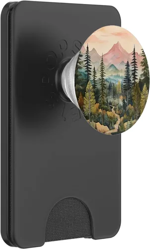 Vista 7 de Montañas Silvestre Bosque Senderismo Pino Naturaleza PopSockets Estándar PopGrip