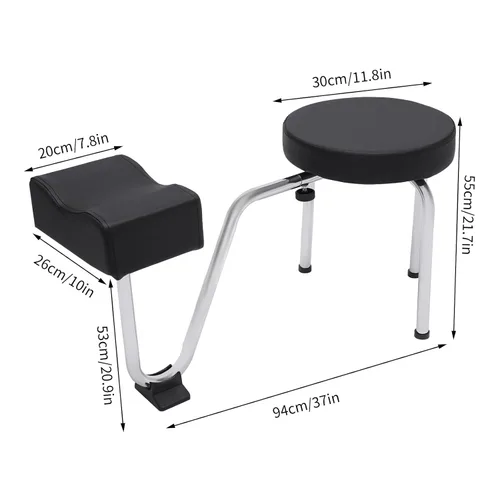 Vista 6 de Reposapiés de pedicura, taburete ajustable para pies, reposapiés, reposapiés, pedicura, soporte para reposapiés para Nail Tech Spa, salón de Negro