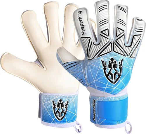 Vista 17 de Keeperking - Guantes de portero de fútbol para niños, jóvenes y adultos, palmas de agarre fuerte de látex con espinas removibles para la protección