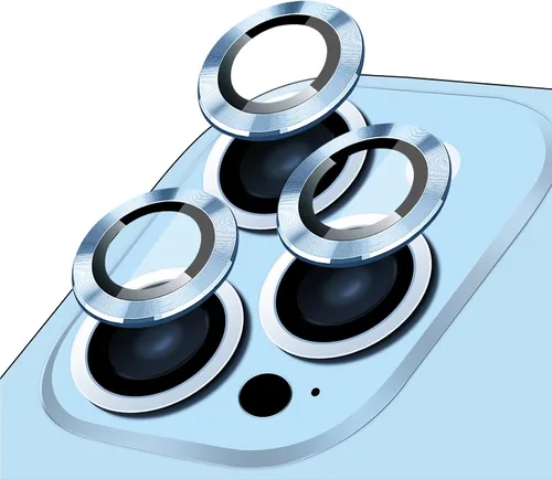 Vista 22 de LucBuy Protector de lente de cámara para iPhone 12 Pro Max, vidrio templado HD de alta calidad, aleación de aluminio, anillo individual, película