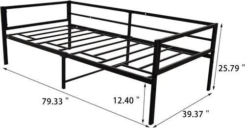 Vista 2 de HOMERECOMMEND Marco de sofá cama de metal resistente listones de metal para sofá cama, plataforma de colchón, no necesita somier, base de colchón