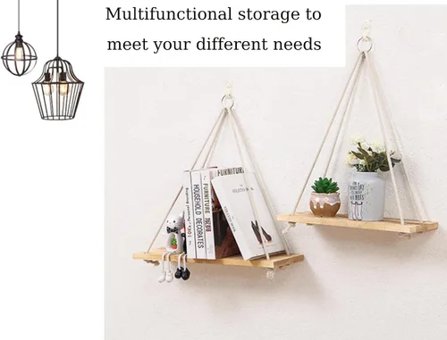 Vista 3 de Estantes flotantes 1 paquete de madera para colgar en la pared de estantes para macetas de plantas o macetas, estantes flotantes colgantes de diseño