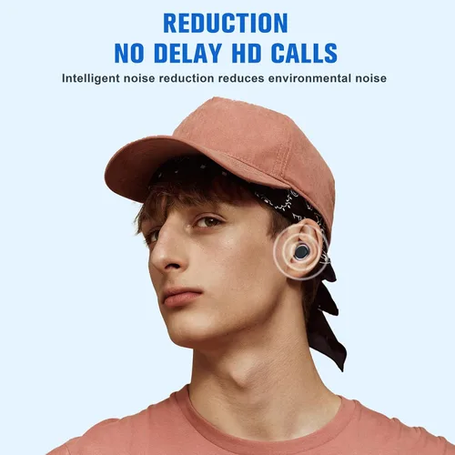 Vista 3 de Mini auriculares invisibles pequeños inalámbricos Bluetooth de perfil bajo más pequeños micro discretos auriculares ocultos para pequeños canales