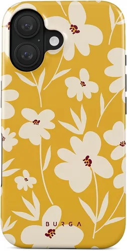 Vista 40 de BURGA-Funda p/teléfono compatible c/iPhone 14 Plus, carcasa rígida híbrida de 2 capas + Funda protectora de silicona, almendras latte a lunares