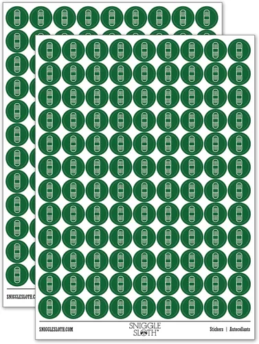 Vista 7 de Vendaje de lesiones médicas más de 200 pegatinas redondas - acabado brillante - tamaño de 0.50 pulgadas - negro