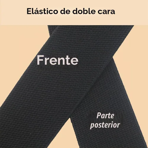 Vista 3 de Banda elástica de punto negro de 1-1/2 pulgadas, 10 yardas, 1.496 in, tejido de sarga de doble cara, correas elásticas pesadas, banda elástica
