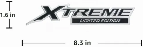 Vista 5 de 2 emblemas Xtreme X Treme de edición limitada, placa de identificación 3D, repuesto para Xtreme Fender Side Trunk Rear (plata negro)