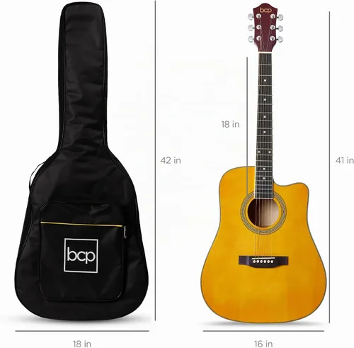 Vista 8 de Best Choice Products Guitarra Acústica para Principiantes de 41 Pulgadas, Tamaño Completo, Toda de Madera con Cutaway, Juego de Inicio con Funda