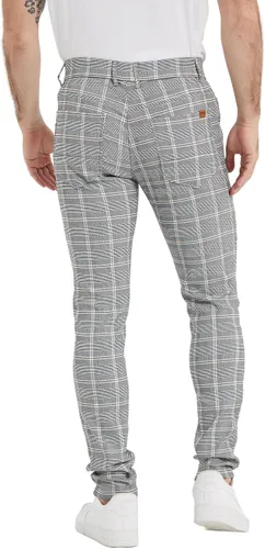 Vista 2 de Plaid&Plain Pantalones a cuadros para hombre, pantalones de vestir ajustados para hombre, pantalones chinos ajustados para hombre