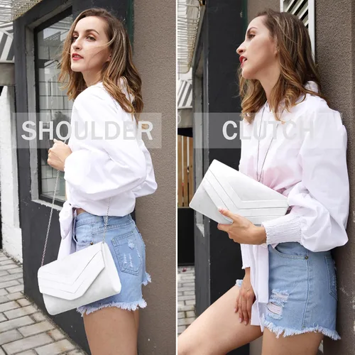 Vista 2 de Milisente - Cartera de noche para mujer, monedero de gamuza en bandolera