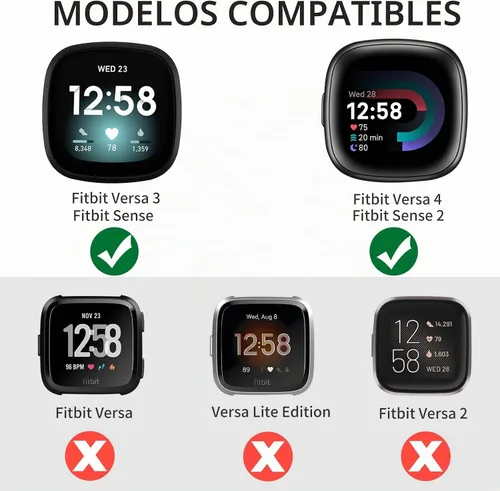Vista 7 de MOFREE Bracelet Compatible with Fitbit Versa 3/Versa 4 Bands/Fitbit Sense/Sense 2 Bands for Women Negro