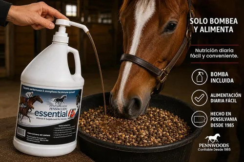 Vista 5 de Pennwoods Essential E: Suplemento equino de vitamina E para la salud, el rendimiento, la recuperación y la nutrición del caballo - 1 galón